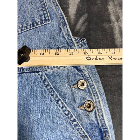 Guess Jeans Women's Vintage Denim Overalls Light Wash Adjustable Straps Button - Picture 8 of 14